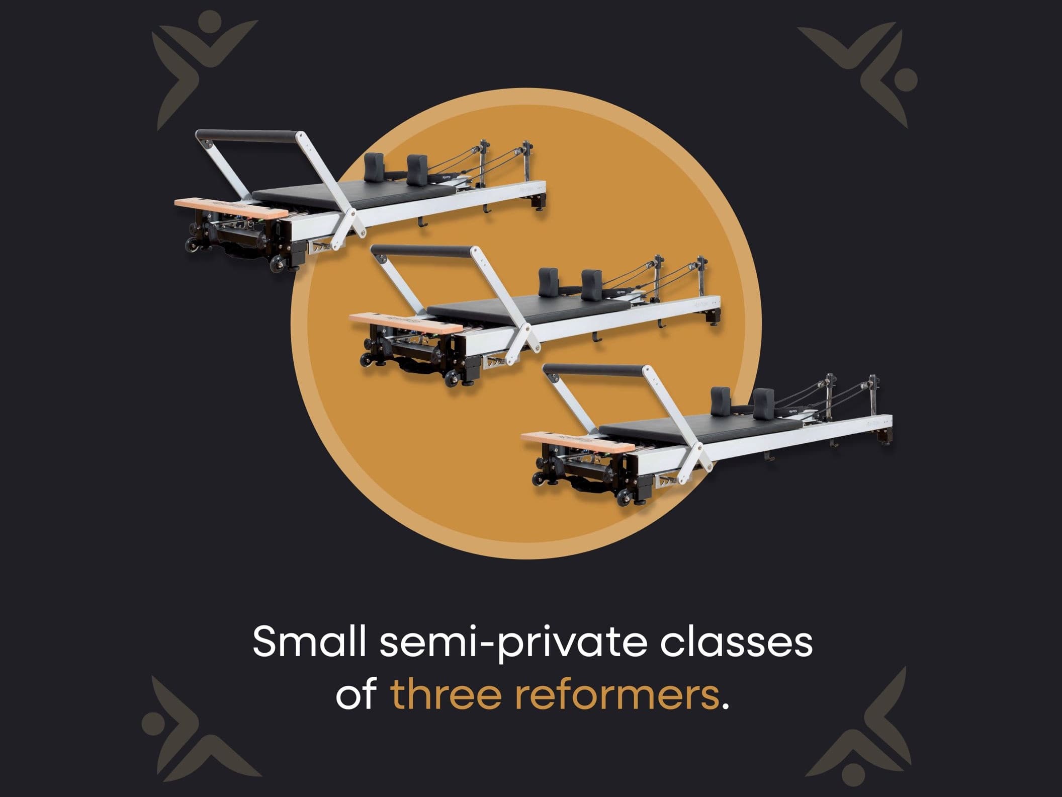 Small semi-private classes of three reformers at Cornish Core Pilates